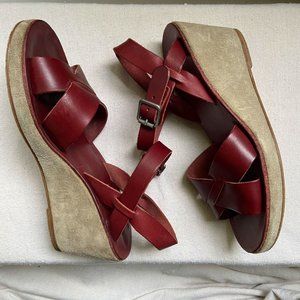 A.P.C. Judith Sandals in Burgundy